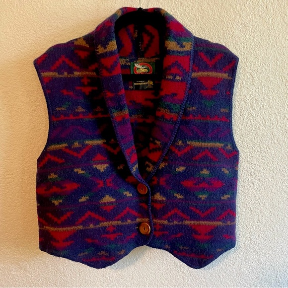 Alps Jackets & Blazers - Vintage Alps Geometric Wool Vest L